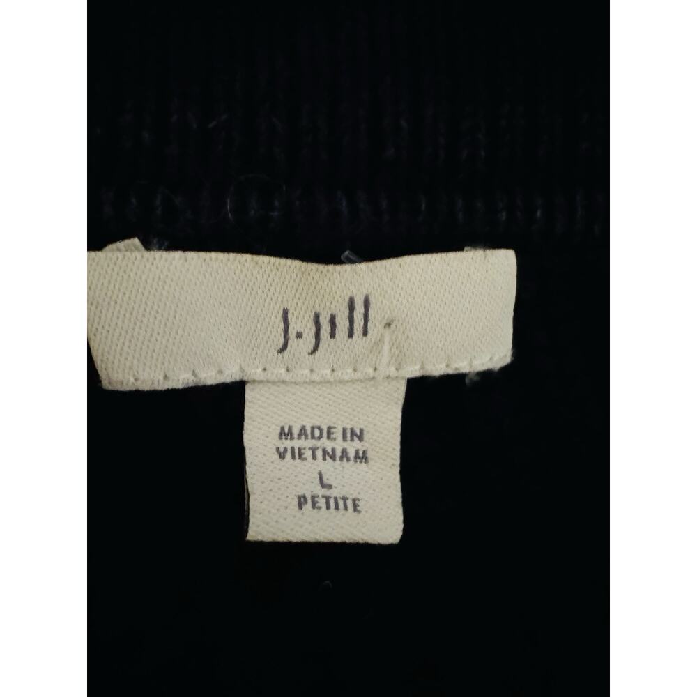 J. Jill Women's Navy Ribbed Cardigan Sweater‎ Size L Button Up Coastal Nautical - Picture 4 of 9